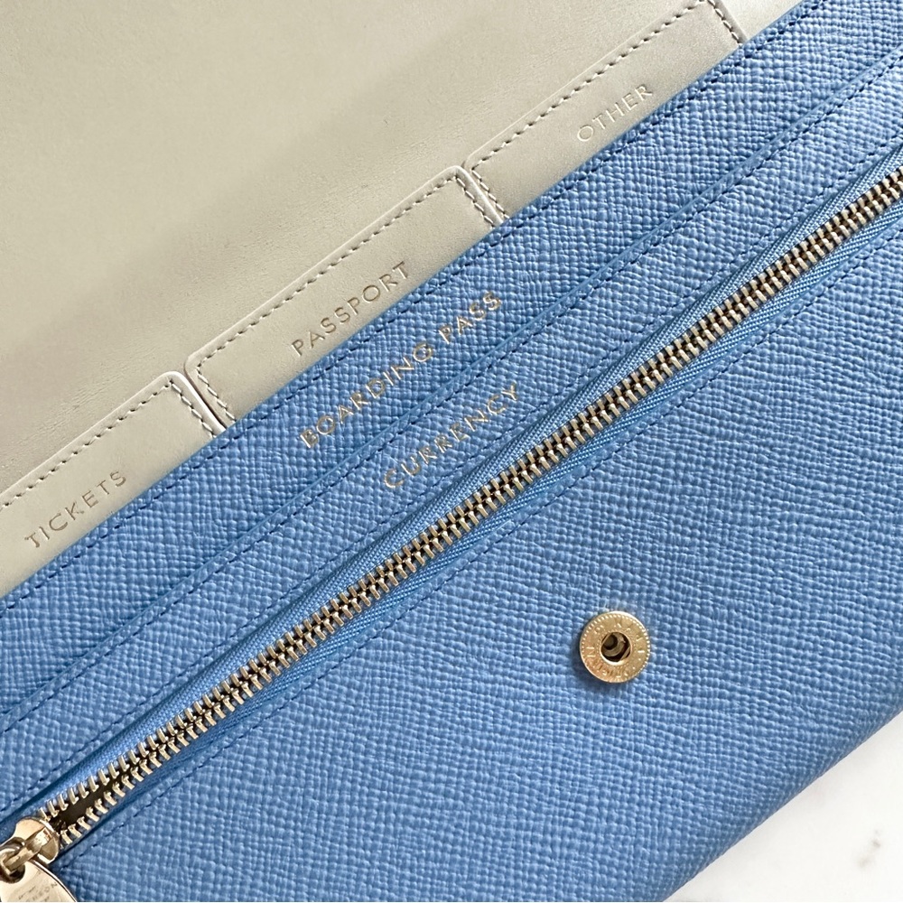 SMYTHSON Marshall Travel Wallet in Panama Blue - Picture 7 of 14